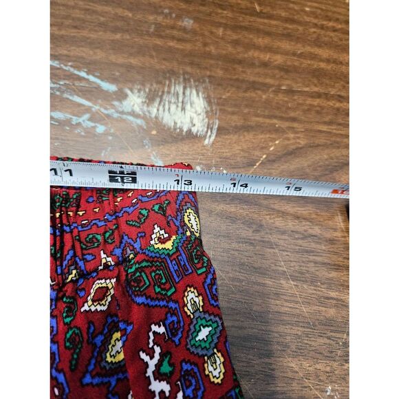 Shein Boho Red Maxi Skirt Size 6 Double Side Slit - Picture 6 of 7